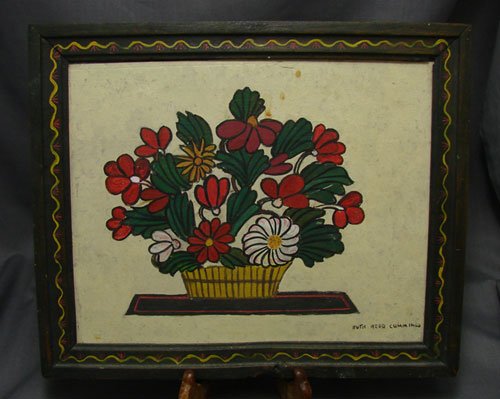 Ruth Reed Cummings Folk Art Oil Painting on Board - 2