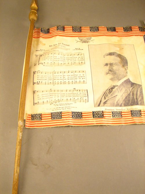 Theodore Roosevelt Campaign Flag with Portrait an