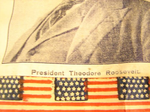 Theodore Roosevelt Campaign Flag with Portrait an - 7