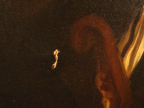 Antique Oil Painting on canvas. Interior scene wi - 6