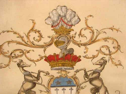 "Clinton" Coat of Arms Family Crest. Original Ant - 3