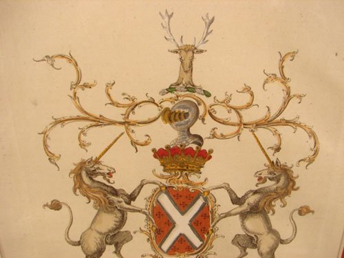 "Hickman" Coat of Arms Family Crest. Original Ant - 3