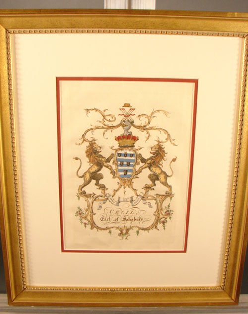 "Cecil" Coat of Arms Family Crest. Original Antiq - 2