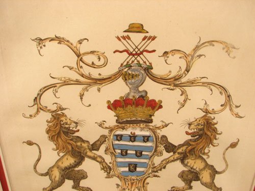 "Cecil" Coat of Arms Family Crest. Original Antiq - 3