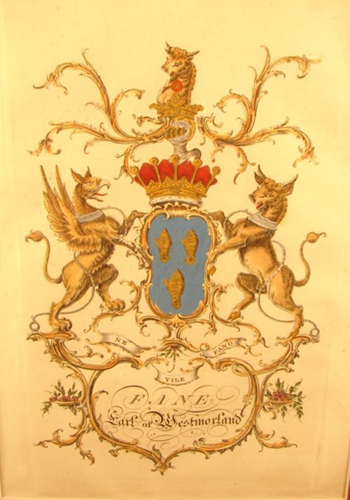 "Fane" Coat of Arms Family Crest. Original Antiqu