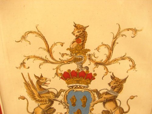 "Fane" Coat of Arms Family Crest. Original Antiqu - 3