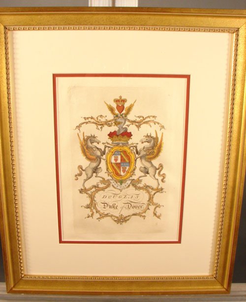 "Douglas" Coat of Arms Family Crest. Original Ant - 2