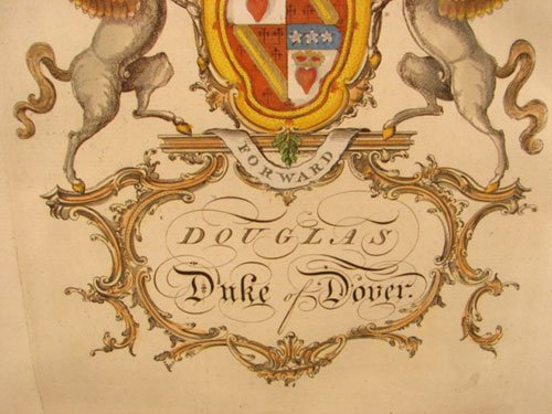 "Douglas" Coat of Arms Family Crest. Original Ant - 4