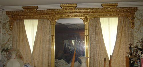 Antique Gilt Pier Mirror with double valence.