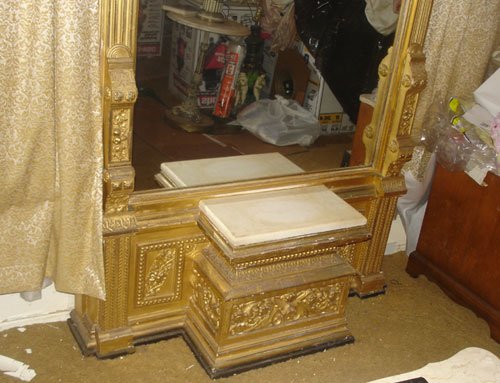 Antique Gilt Pier Mirror with double valence. - 5