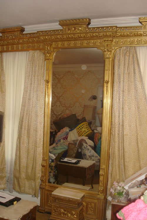 Antique Gilt Pier Mirror with double valence.