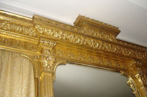 Antique Gilt Pier Mirror with double valence. - 2