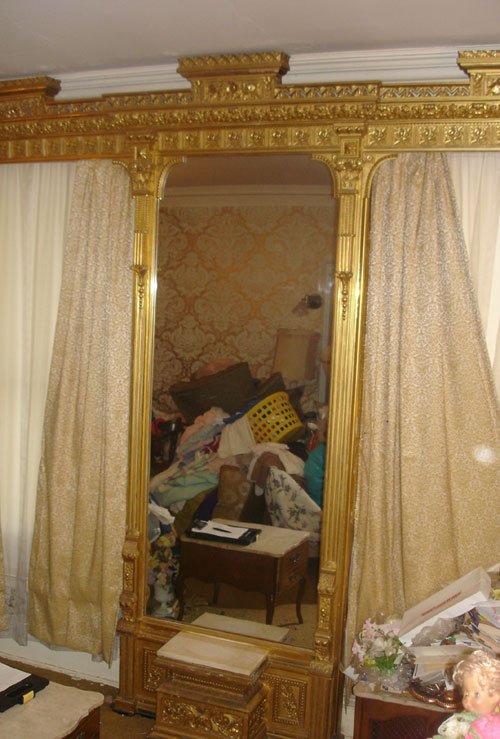 Antique Gilt Pier Mirror with double valence. - 4