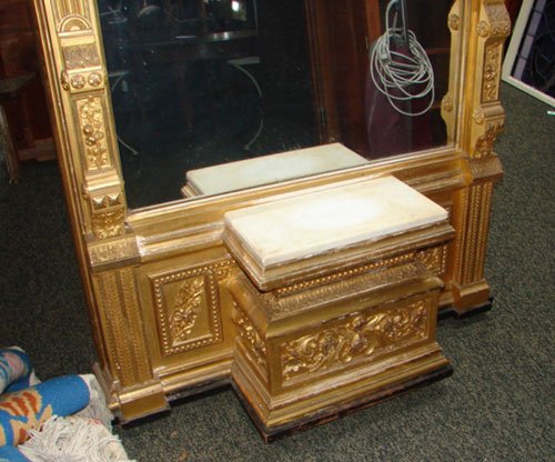 Antique Gilt Pier Mirror with double valence. - 5