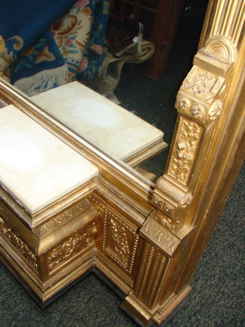 Antique Gilt Pier Mirror with double valence. - 7