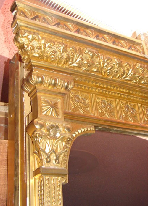 Antique Gilt Pier Mirror with double valence. - 8