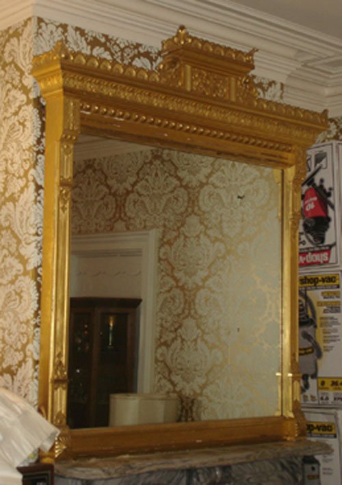 Antique Gilt Over Mantle Mirror.