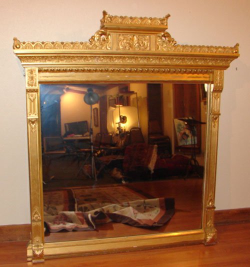 Antique Gilt Over Mantle Mirror. - 2