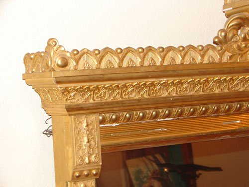 Antique Gilt Over Mantle Mirror. - 3
