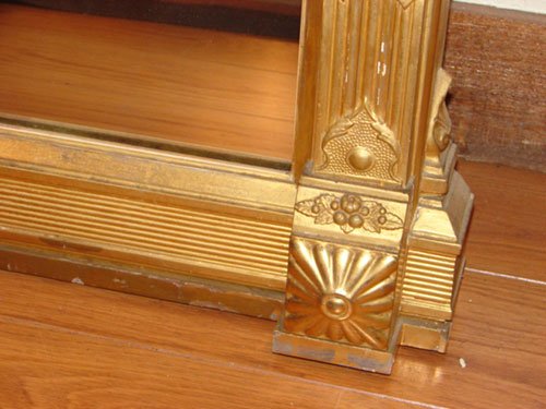 Antique Gilt Over Mantle Mirror. - 6