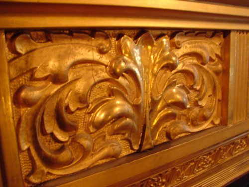 Antique Gilt Over Mantle Mirror. - 9