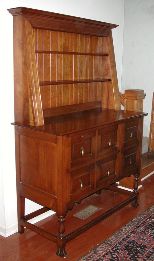 Stickley Signed Cherry Pewter Cupboard - 2