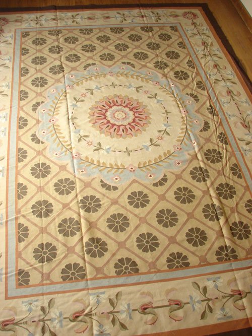 Aubusson Handmade Carpet. Fine Tapestry Type Flat - 2