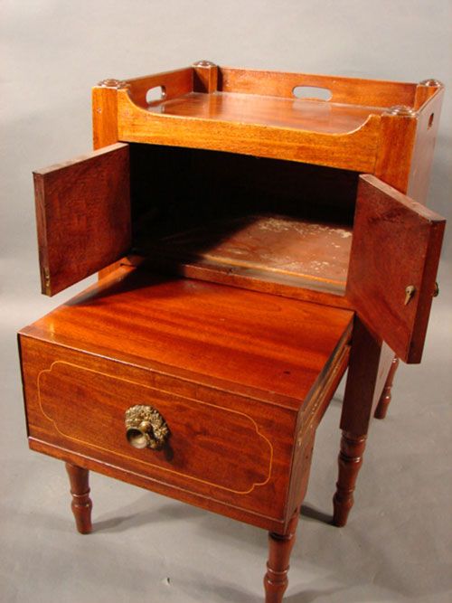 Antique Mahogany Library / Bed Step Stand 19th c. - 4