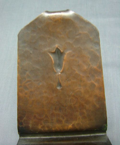 Arts & Crafts Hammered Copper Signed Bookends - 4