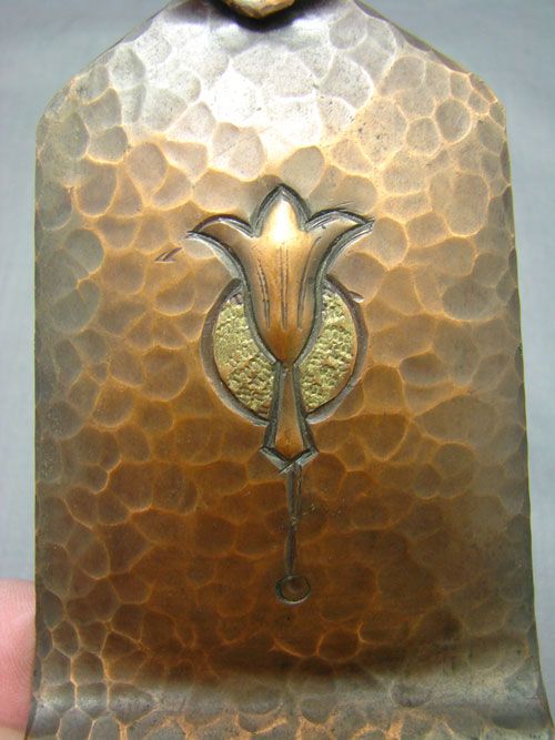 Arts & Crafts Hammered Copper Signed Bookends - 5