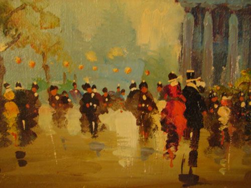 Spinelli Signed Original Oil Painting Parisian Ci - 3