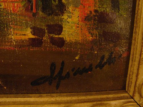 Spinelli Signed Original Oil Painting Parisian Ci - 5