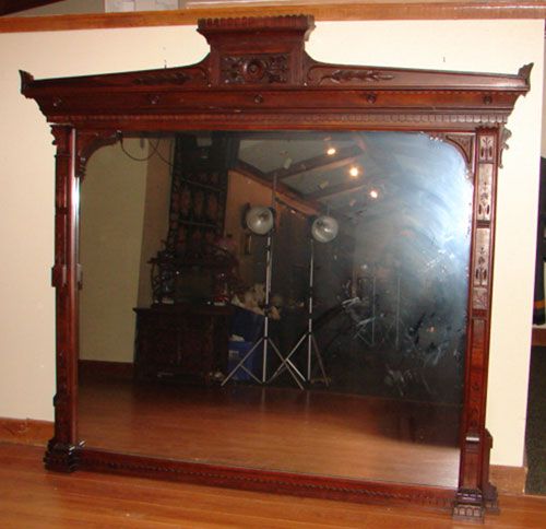 Eastlake Victorian Walnut Over Mantle Mirror