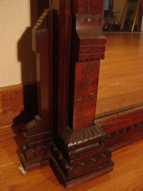 Eastlake Victorian Walnut Over Mantle Mirror - 5