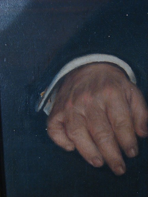 ANTIQUE OIL PAINTING PORTRAIT Signed M B RAY - 5