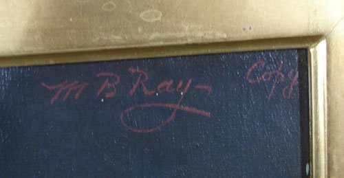 ANTIQUE OIL PAINTING PORTRAIT Signed M B RAY - 6