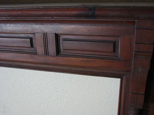 Eastlake Victorian Walnut Fireplace Mantle. In or - 7