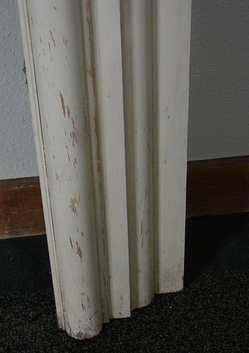 Antique Painted Wood Fireplace Mantle. 19th c. Si - 4