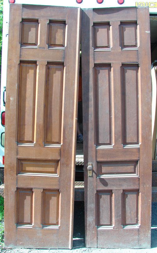 Set of Double Parlor Doors, Victorian Walnut