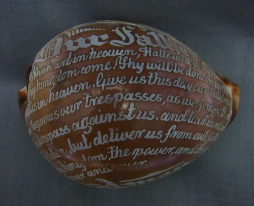 Antique Carved Shell Cameo Lords Prayer. Excellen - 4