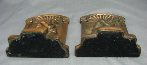 Antique Bookends, Thinker. Iron with copper finis - 3