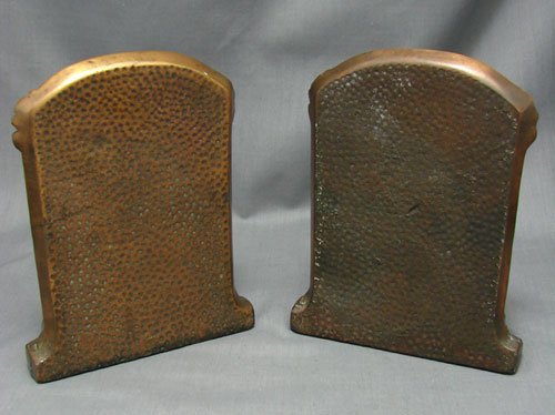 Antique Bookends, Thinker. Iron with copper finis - 4