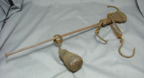 Antique Iron Steelyard Balance Scale. 16"