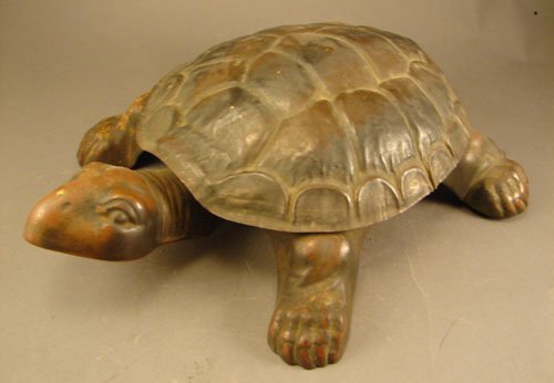 Antique Mechanical Turtle Form Cuspidor. Missing 