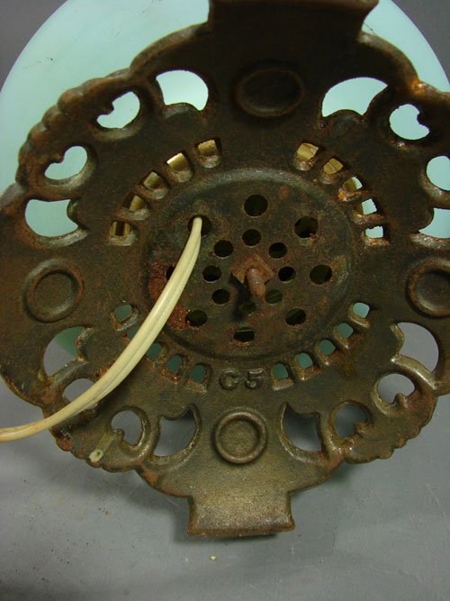 Antique Kerosene Oil Lamp Base with hand painted - 7