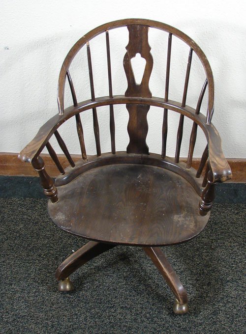 Nichols & Stone Oak Windsor style Desk Chair with - 2