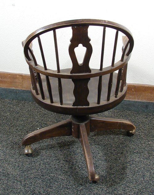 Nichols & Stone Oak Windsor style Desk Chair with - 3