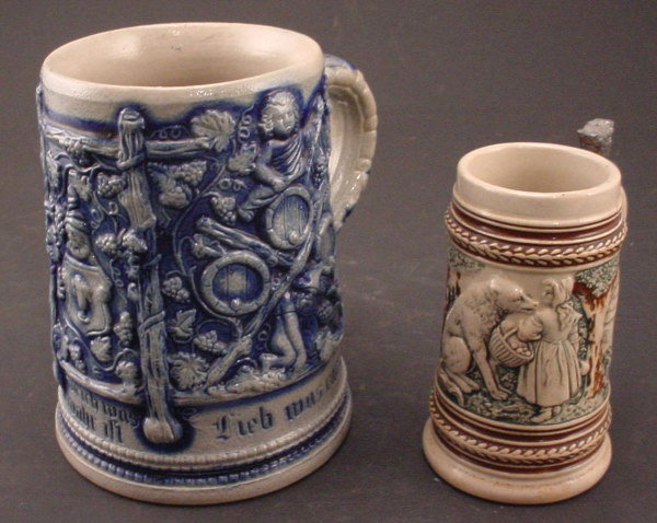 Two German Ceramic Beer Mugs including Little Red