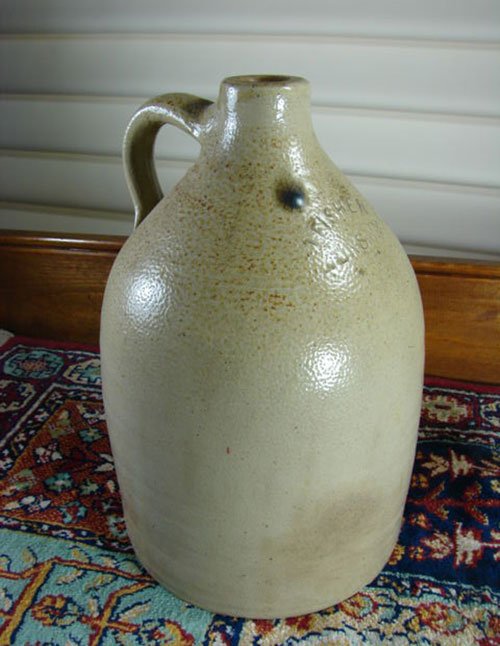 J. Fisher Lyons 1 Gallon Antique Stoneware Jug. Meas