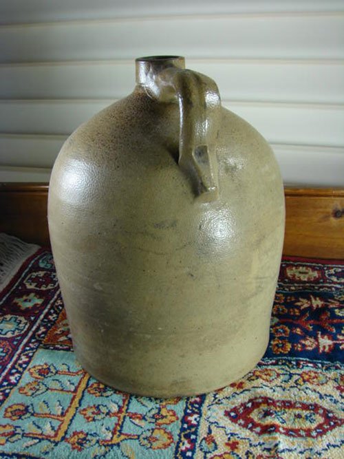 2 Gallon Antique Stoneware Jug with cobalt blue numb - 3